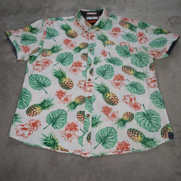 MBX Premium Good Vibes Only Men X-Large Tropical Print Hawaiian Button-Up Shirt - Picture 1 of 13